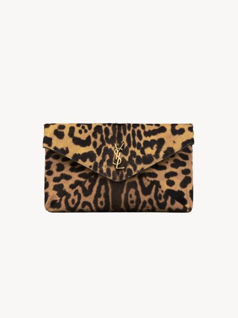 SAINT LAURENT CASSANDRE LARGE ENVELOPE POUCH IN PONY HAIR LEATHER