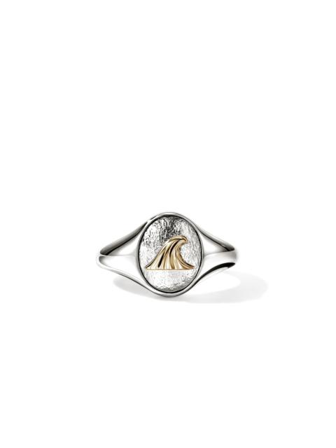 JOHN HARDY Wave Signet Ring, Gold, Sterling Silver