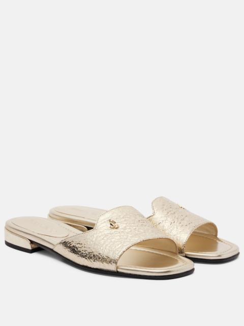 JIMMY CHOO Dina metallic slides