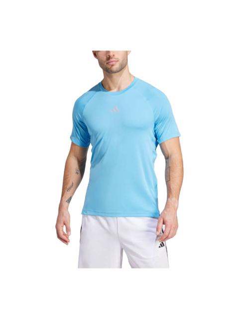 adidas Gym Training T-shirt Asia Sizing 'Light Blue' IS1295