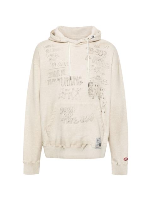 distressed cotton hoodie