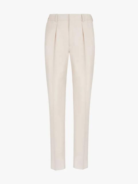 FENDI White wool pants