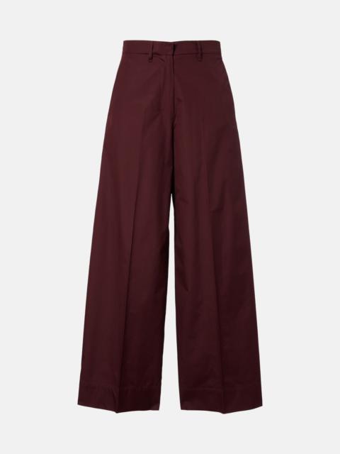 'S Max Mara Cropped cotton poplin wide-leg pants