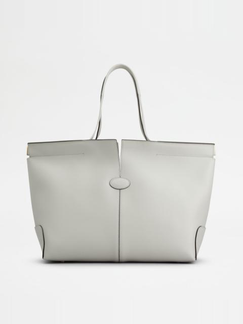 Tod's TOD'S DI BAG FOLIO IN LEATHER MEDIUM-SMALL - GREY