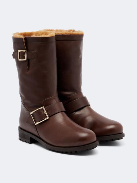 JIMMY CHOO Biker leather knee-high boots