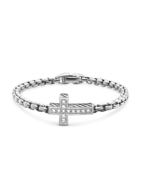 DAVID YURMAN Men's Pavé Cross Bracelet in Sterling Silver - Diamond