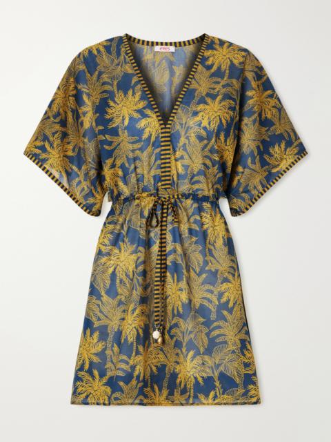 ERES Peninsule Embellished Printed Cotton-voile Mini Dress