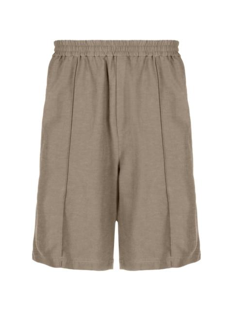 pintucked elasticated bermuda shorts