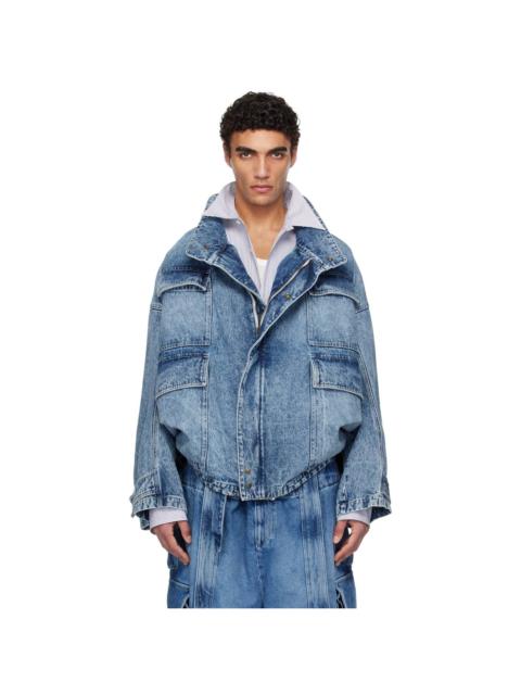 HED MAYNER Blue Flap Pocket Denim Jacket