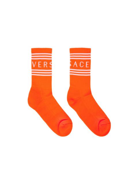 Orange 90s Vintage Logo Socks