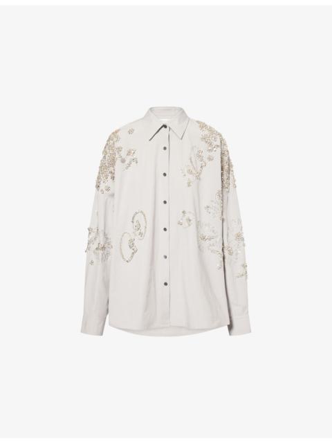 Dries Van Noten Casia Jewel-Embellished Cotton Shirt