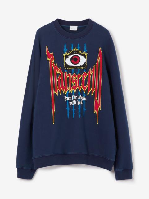 Burberry Slogan Print Cotton Oversized Sweatshirt
