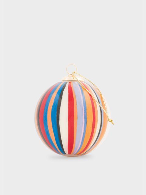 Paul Smith Hand-Painted 'Signature Stripe' Glass Bauble