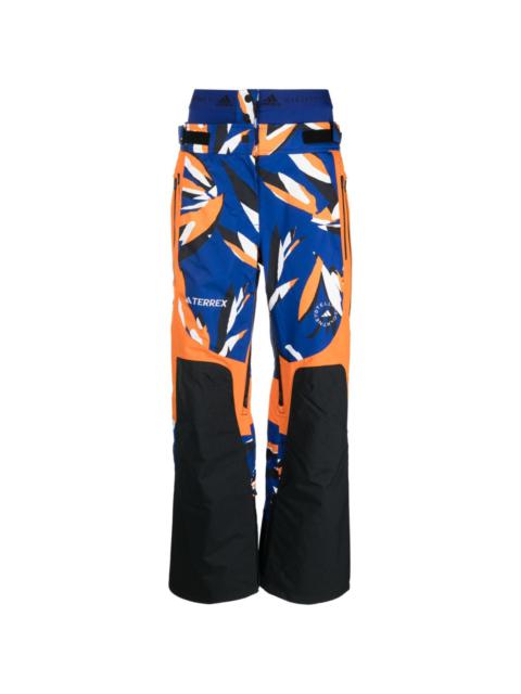 abstract-print panelled track pants