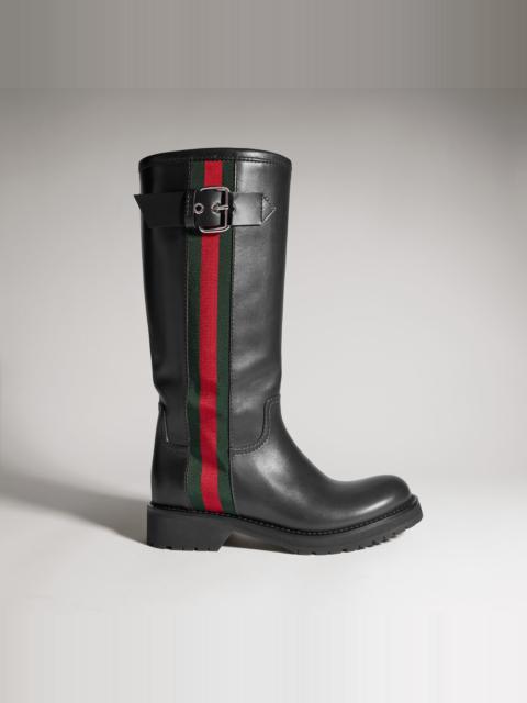 GUCCI Women's biker boot with Web