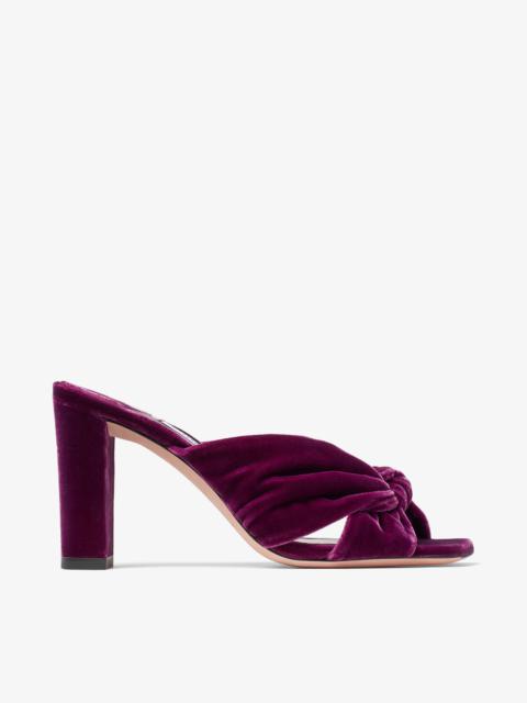 JIMMY CHOO Avenue 85 Boysenberry Velvet Mules