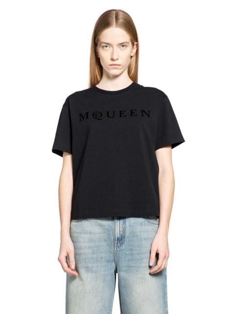 Alexander McQueen Boxy Velvet Logo Tee