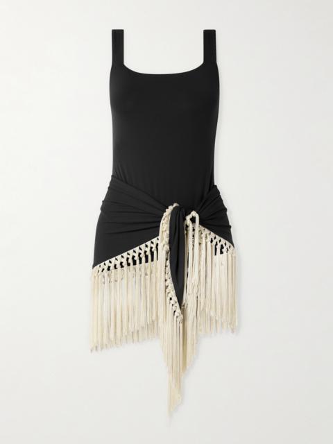 Taller Marmo Mini Lido Swimsuit And Fringed Pareo Set