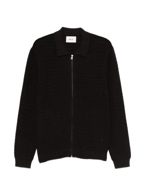 NN07 Gustav collared zip-fastening cardigan
