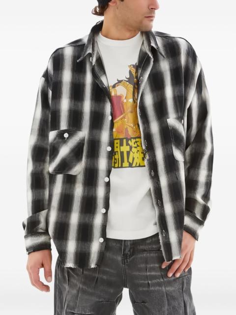 SAINT M×××××× checked frayed shirt