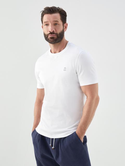 Brunello Cucinelli Cotton jersey slim fit crew neck T-shirt with logo