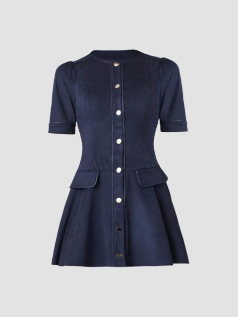 Shoshanna Women's Merina Mix Media Mini Dress - Navy