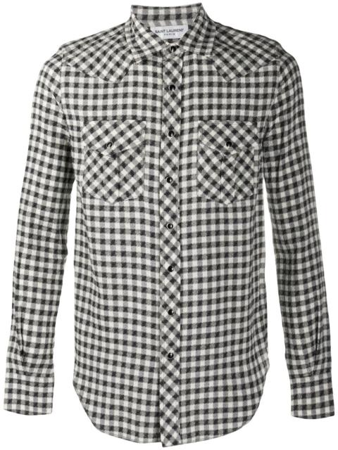 SAINT LAURENT checked slim-fit shirt