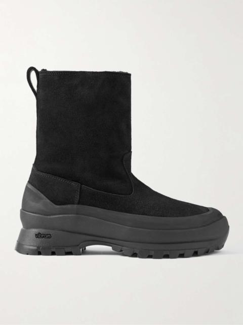 Belluno Rubber-Trimmed Shearling-Lined Suede Boots