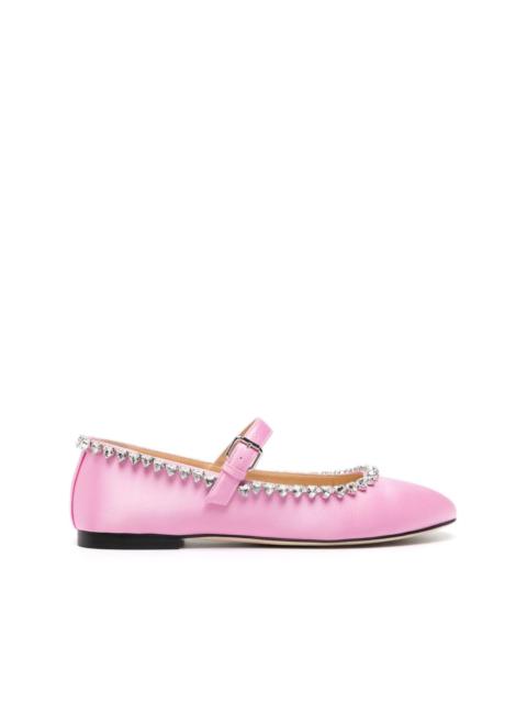 MACH & MACH Audrey crystal-embellished ballerina shoes