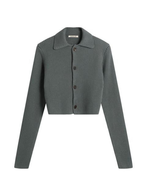 AURALEE Auralee Crop Knit Shirt Cardigan