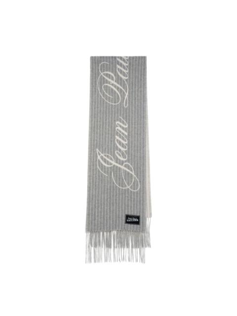Jean Paul Gaultier pinstripe fringed scarf