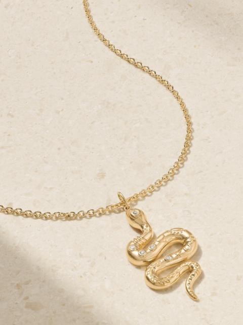 SYDNEY EVAN Snake 14-karat Gold Diamond Necklace