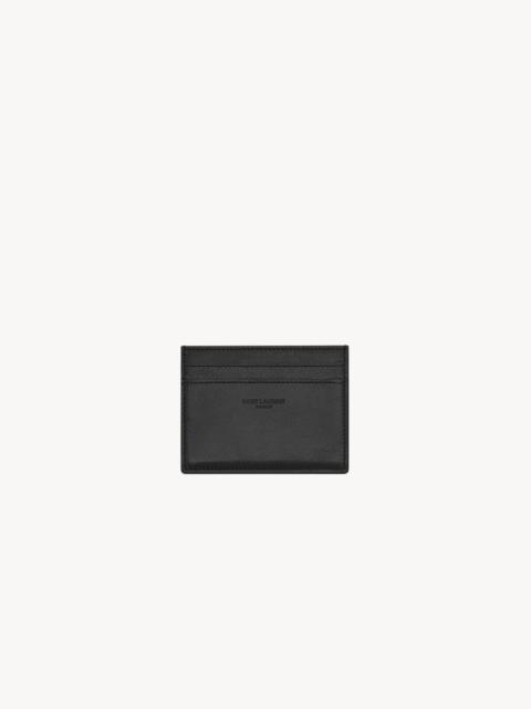 SAINT LAURENT PARIS CARD CASE IN GRAINED LEATHER