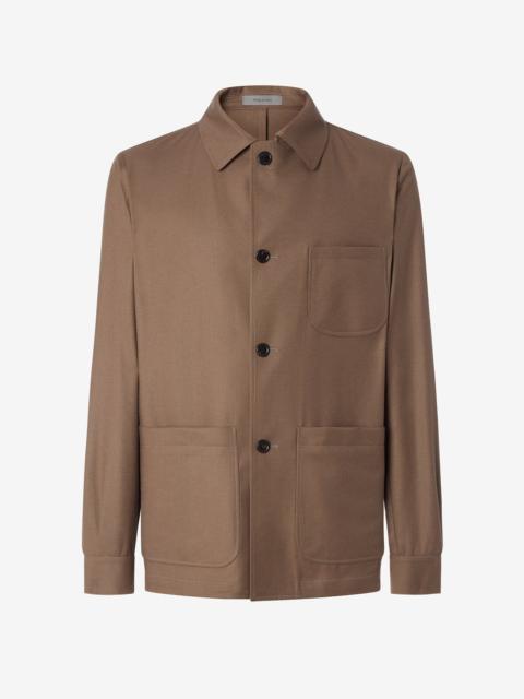 CORNELIANI Light brown pure wool shirt jacket