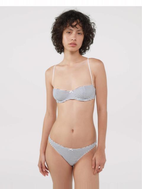 Cou Cou The Teacup Bra: White French Stripe Cotton Jersey