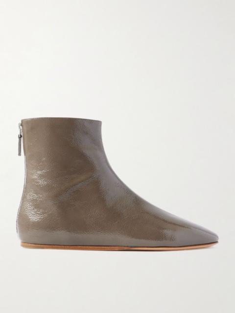 LE MONDE BÉRYL Luna glossed-leather ankle boots Taupe