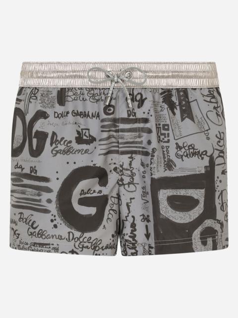 Dolce & Gabbana Short swim trunks with logo print