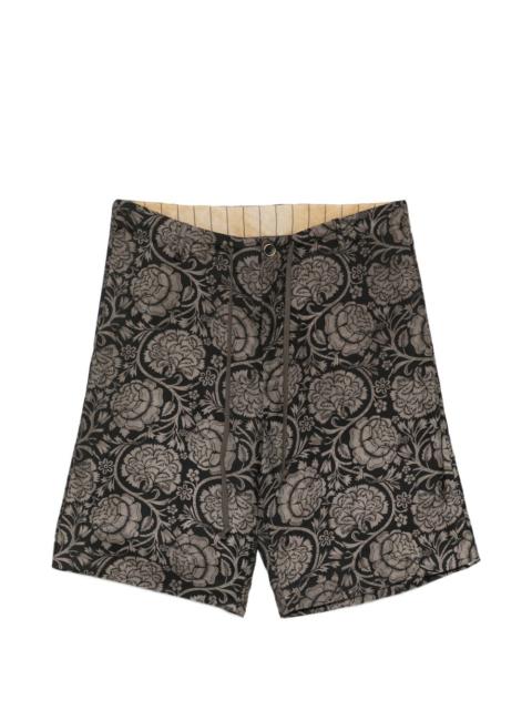 UMA WANG floral-print drawstring shorts