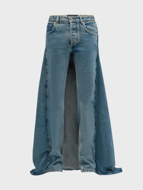 Denim Fishtail Jeans