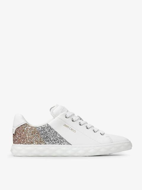 Diamond Light glitter-embellished leather low-top trainer