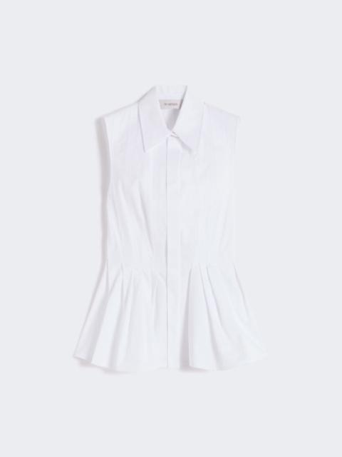 Sportmax Sleeveless heavy cotton canvas shirt - optical white