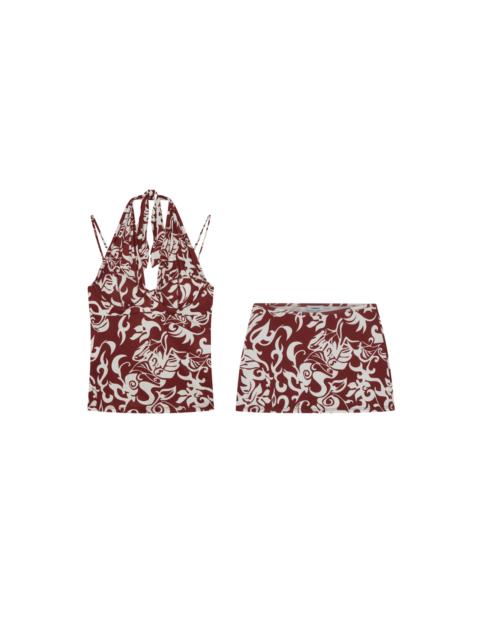 miaou VITTORIA TOP + ELEKTRA SKIRT - RED HAWAIIAN