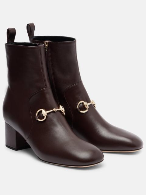 GUCCI Horsebit leather ankle boots