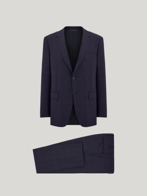 Canali BLUE CANALI IMPECCABILE 150’S WOOL OVERCHECK REGULAR-FIT SUIT
