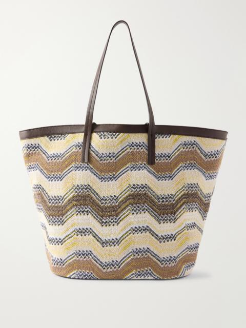 Missoni Leather-trimmed Striped Woven Tote