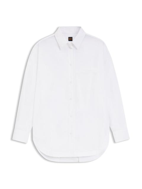 BOSS OVERSIZED-FIT BLOUSE IN ORGANZA AND POPLIN