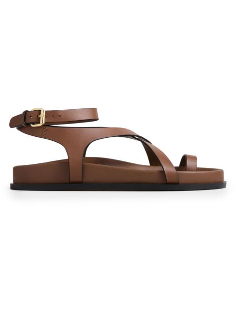 A.EMERY A. Emery Women's Jalen Slim Leather Crisscross Sandals - Cognac