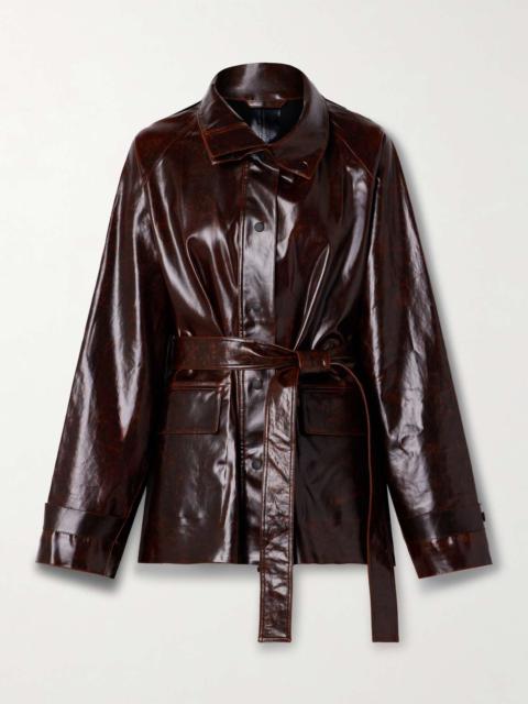 Proenza Schouler Finch belted coated cotton-blend jacket