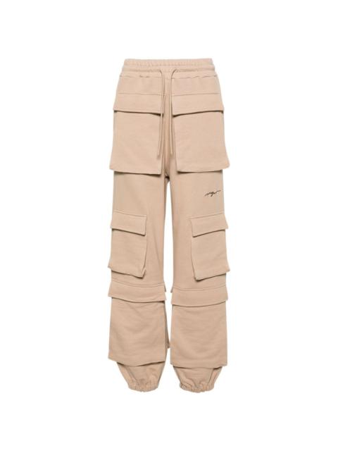 multi-pocket cotton track pants