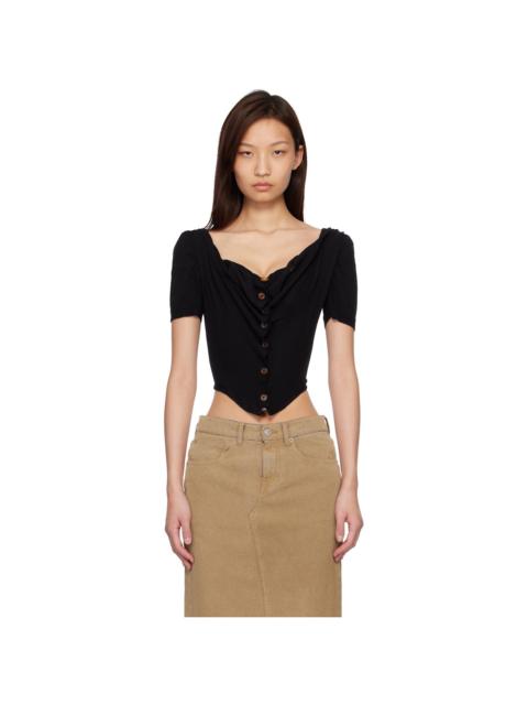 Vivienne Westwood Black Bea Corset Cardigan Blouse